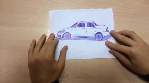 Машина на листке бумаги