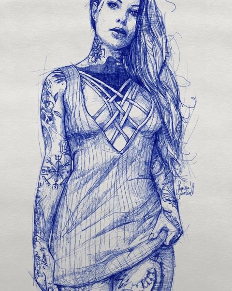 Скетчи шариковой ручкой