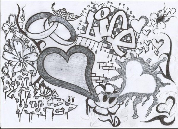 Красивые граффити карандашом