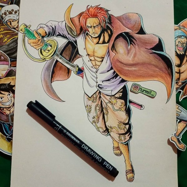 Луффи Ван Пис черно белый