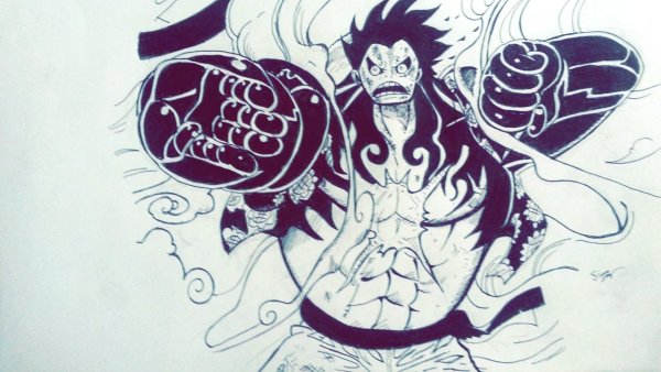 Трафальгар ЛО Ван Пис карандашом