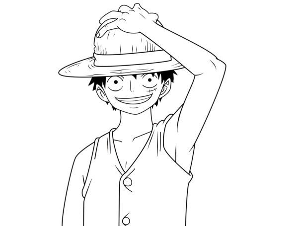 Ван Пис Луффи нарисовать