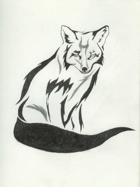 Лиса ручкой