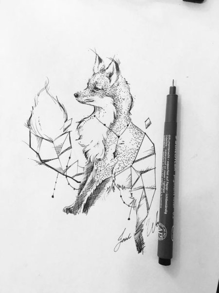 Тату лисы эскизы