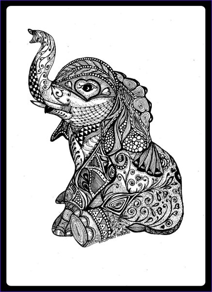 Раскраска антистресс слон