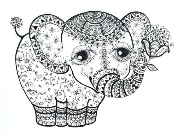 Индийский слон орнамент