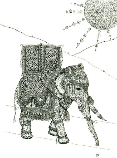 Стилизация слона голова