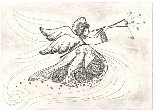 Рождественский ангел Графика