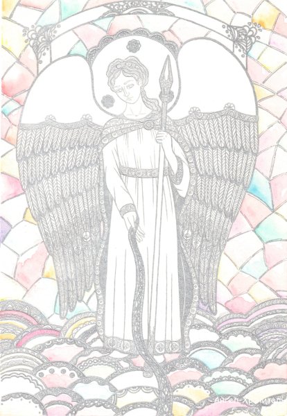 Ангел гелевой ручкой