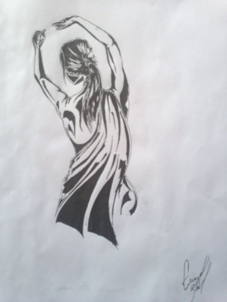 Ангел гелевой ручкой