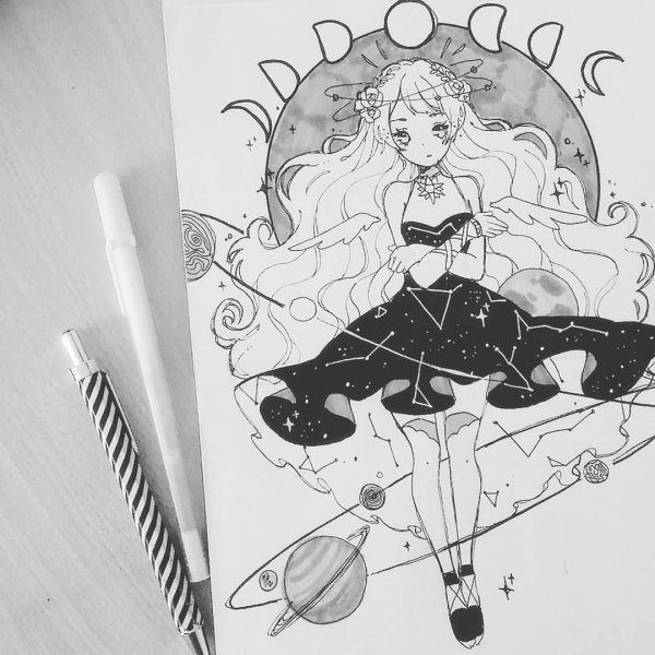 Рисунок гелевой ручкой парень