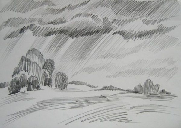 Пейзаж штрихами