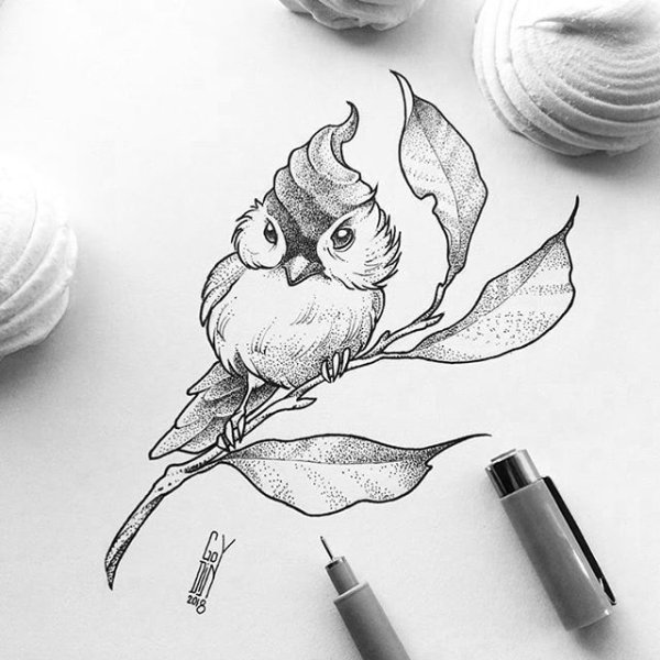 Маленькие предметы гелевой ручкой