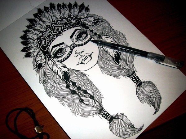 Красивые рисунки гелевой ручкой