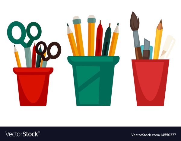 Стакан с карандашами вектор