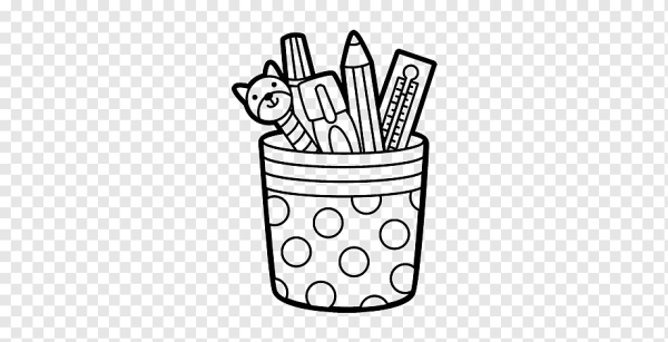 Стаканчик с карандашами раскраска