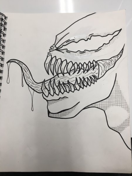 Веном рисунок ручкой