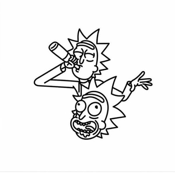 Тату эскизы Рика и Морти