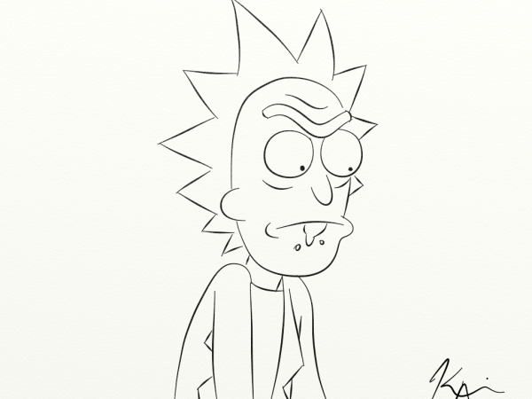 Рик Санчес карандашом