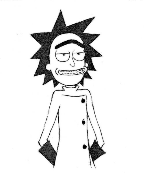 Рик черно белый