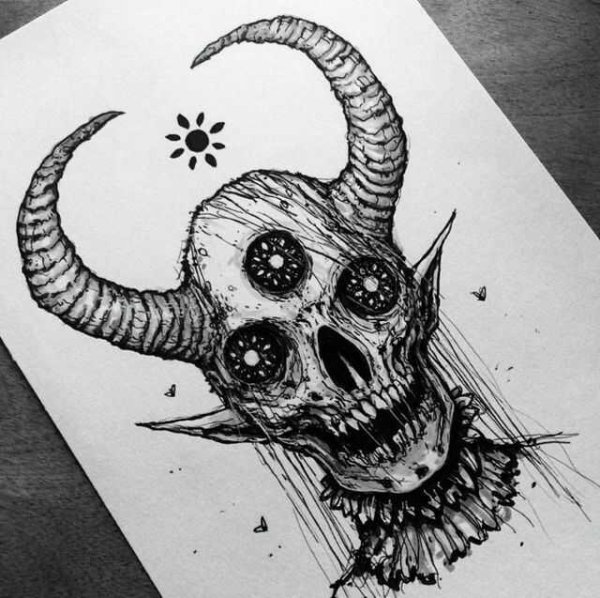 Монстр гелевой ручкой