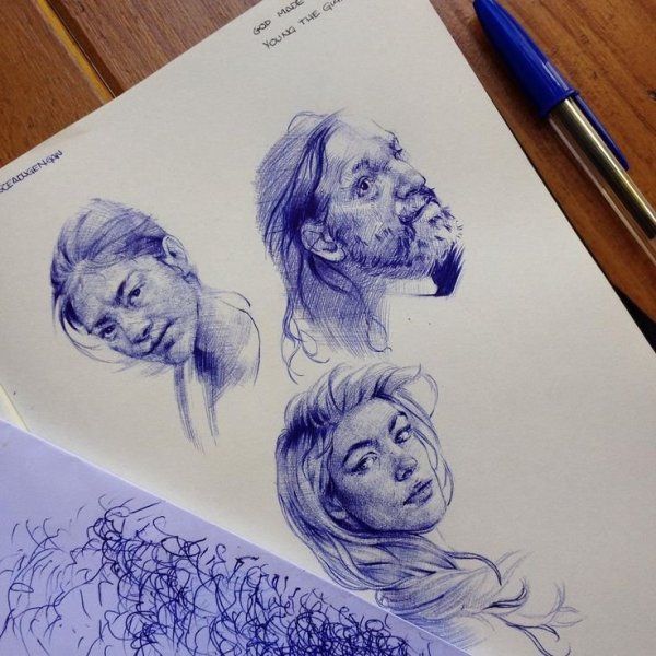 Рисование ручка портрет