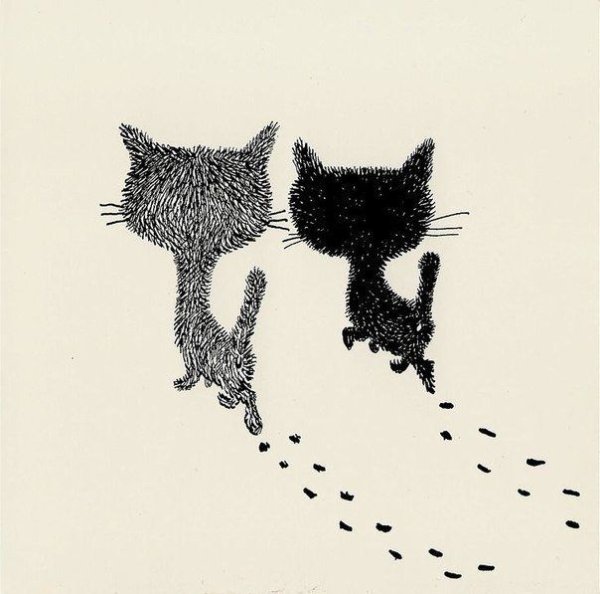 Рисунок двух котов