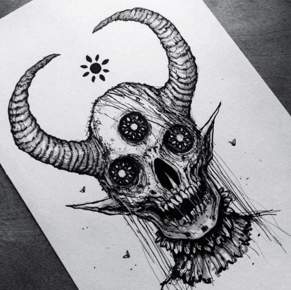 Монстр гелевой ручкой