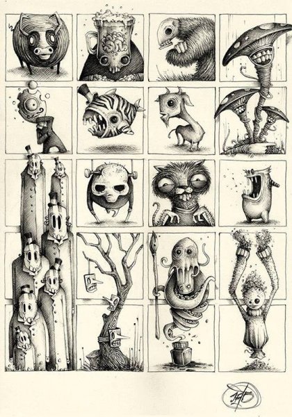 Жуткие рисунки в скетчбуке