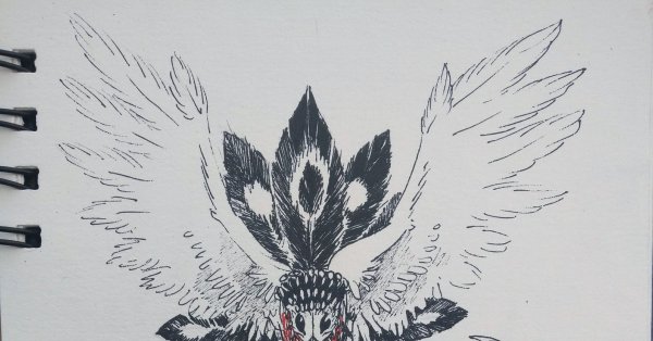 Рисунки чёрной ручкой гелевой Орел