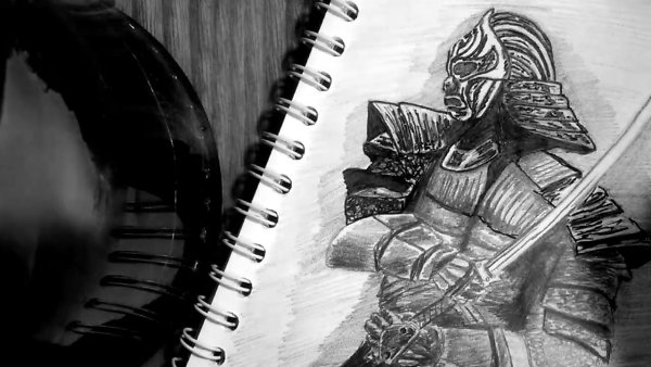 Самурай черной ручкой