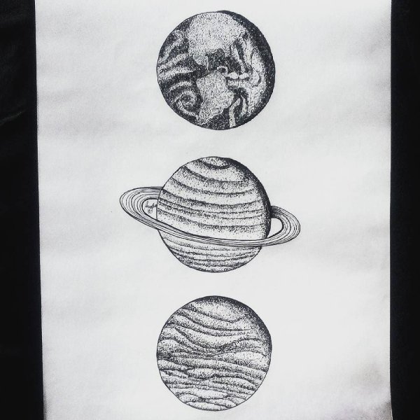 Планеты гелевой ручкой