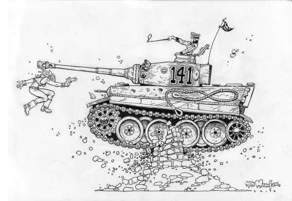 Раскраска танк Королевский тигр