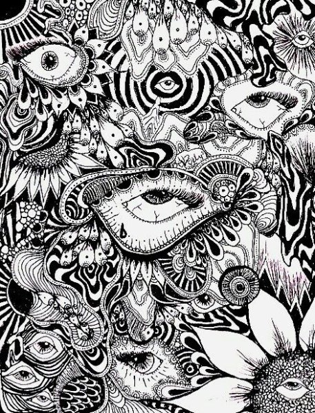 Психодел черно белый