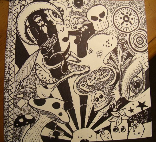 Психоделика черной ручкой