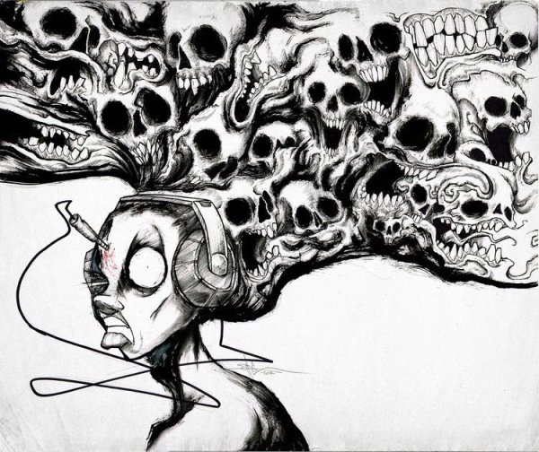 Психоделические Татуировки чб