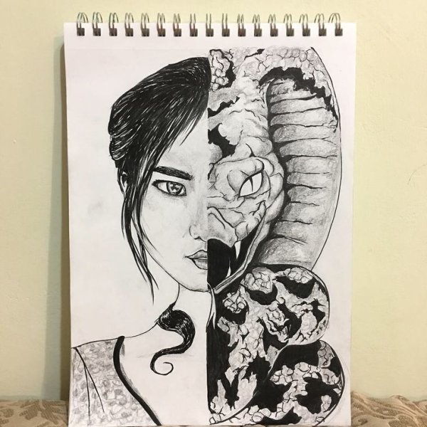 Рисунки гелевой ручкой девушки