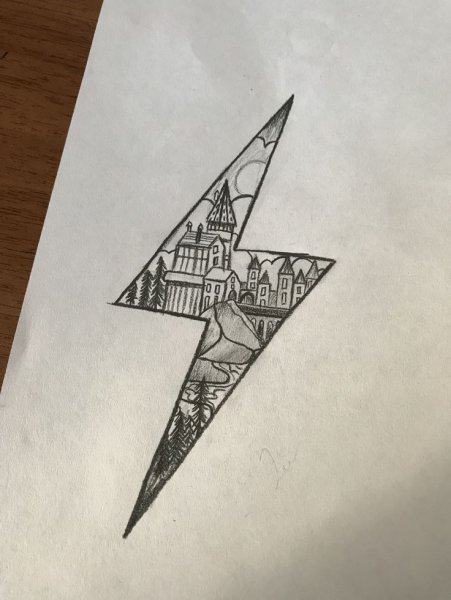 Лёгкие рисунки для скетчбука Гарри Поттер