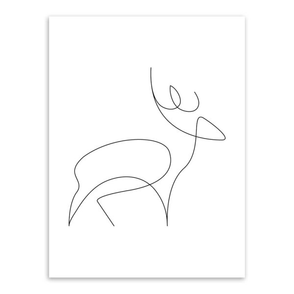 Олень одной линией