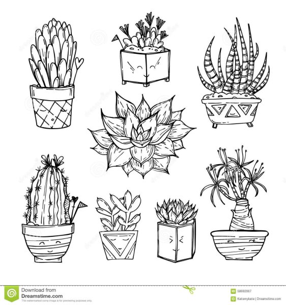 Стилизованный цветок в горшке