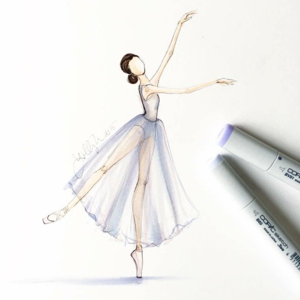Балерина рисунок карандашом