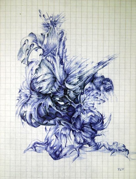 Цветы шариковой ручкой