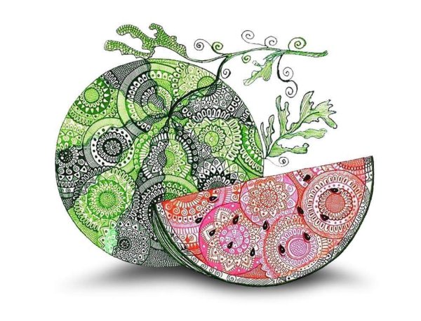 Зентангл яблоко