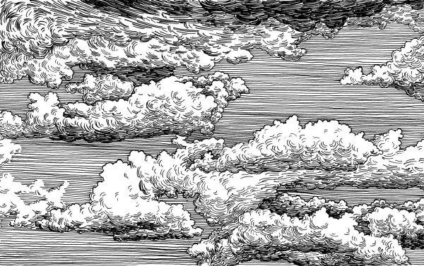 Тучи гравюра