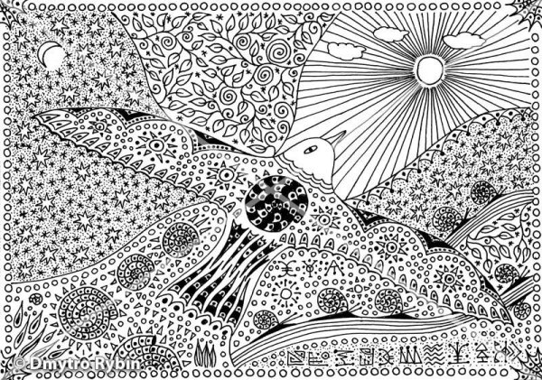 Рисунки Графика гелевой ручкой