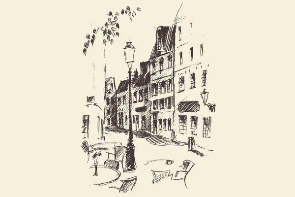 Пейзажи старинных улиц силуэты