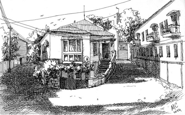 Зарисовки улиц ручкой