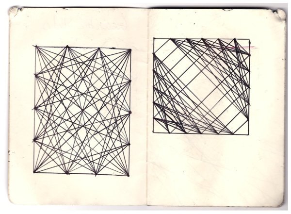Геометрические узоры в тетради ручкой