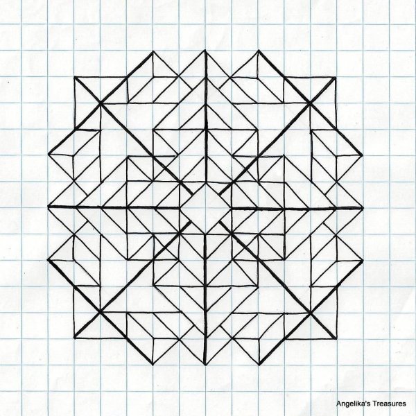 Геометрические узоры по клеточкам