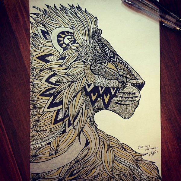 Стилизация Льва в графике